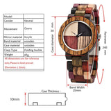 Tiong Ladies Plaid Wood Design Watch Lightweight Wooden Watches with Adjustable Strap and Stainless Steel Buckle Quartz Watches for Women Tiong