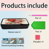 DIY Diamond Art Painting Portable Eyeglasses Case, Anti-Stress Retro Sunglasses Glasses Storage Box Eyeglass Safety Pouch Box-Cardinal-1 WoodArtSupply