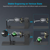 Mecpow G5 Laser Rotary Roller with Three Angle-Adjustable Grippers for Multi-Shaped Objects, Compatible with Almost All The Laser Engraving Machines, Laser Rotary Roller with Heightening Bracket Mecpow
