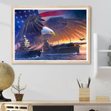 DVWIVGY 5D Navy Aircraft Carrier Diamond Painting Kits for Adults Diamond Art USA Navy Full Round Drill Embroidery Kits for Mosaic Gift Home Wall Decor 12 x 16 inch DVWIVGY