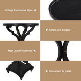 Wnutrees Farmhouse Round Accent End Table, Rustic Side Table Nightstands for Living Room Bedroom, Wood Tray Top, Handcrafted Finish, Set of 2, Black Wnutrees