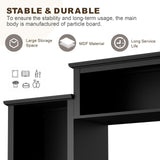 MEISSALIVVE Wall Unit TV Stand with Storage & LED Lights, Large Entertainment Center with Bookshelves for TVs up to 75", Media Console for Living Room, Black MEISSALIVVE