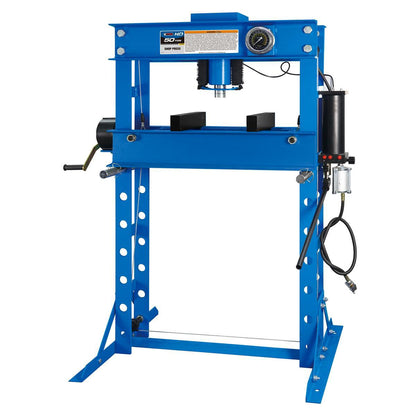 K Tool International HD63650 50 Ton Air/Hydraulic Shop Press, 7.5" Ram Stroke, Minimum 6.6" and Maximum 34.2" Working Range, Double Speed Pump, Self-Locking Hand Winch, Anti-Shock Pressure Ga - WoodArtSupply