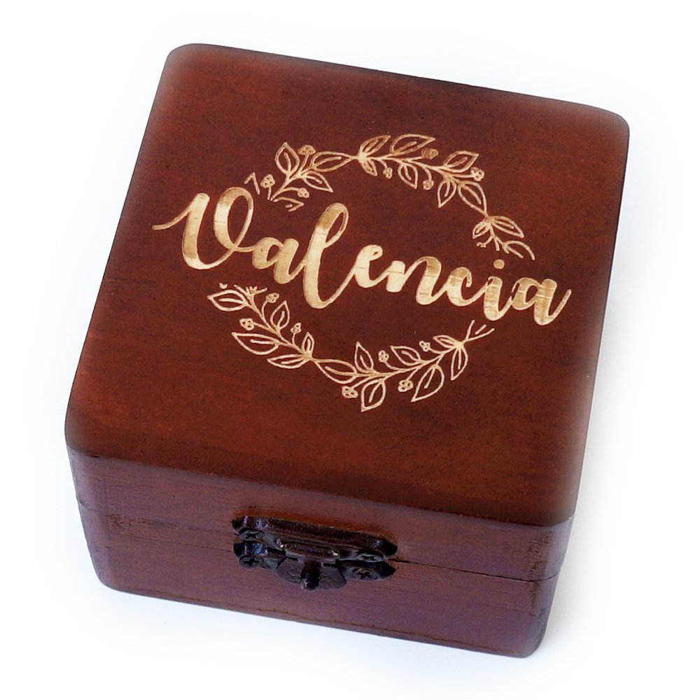 Awerise Personalized Brown Wooden Bridesmaid Box, Jewelry Box, Wedding Gift, Bridesmaid Gift, Wedding Favors Awerise