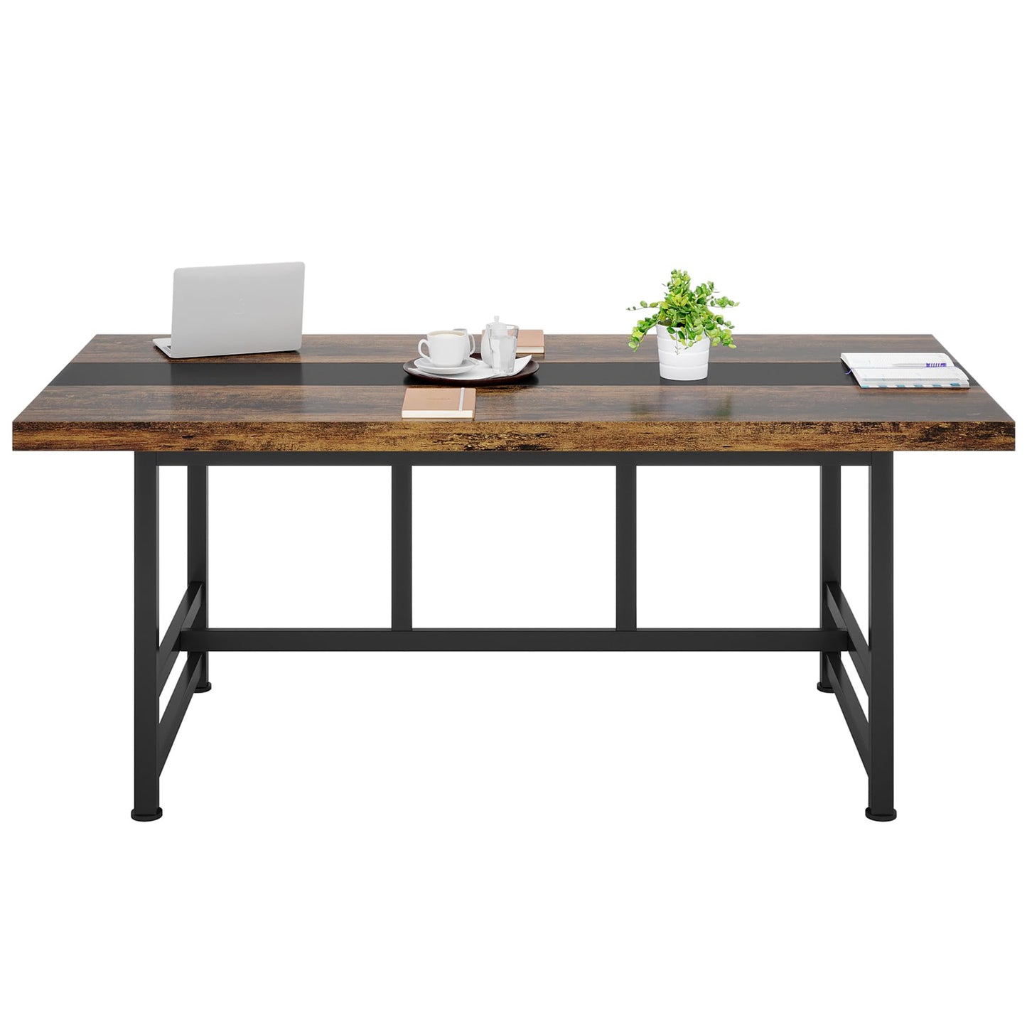 Tribesigns 6FT Conference Table, 71 in Meeting Table, Rectangular Seminar Table, Modern Conferernce Room Table, Large Computer Desk for Office, Boardroom, Meeting Room - WoodArtSupply