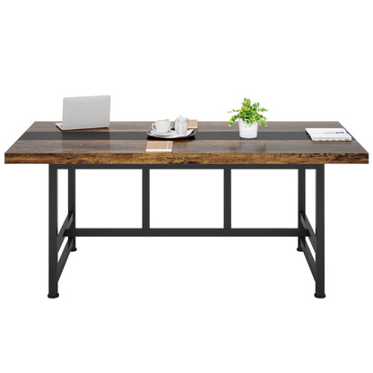 Tribesigns 6FT Conference Table, 71 in Meeting Table, Rectangular Seminar Table, Modern Conferernce Room Table, Large Computer Desk for Office, Boardroom, Meeting Room - WoodArtSupply