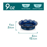 vancasso Mini Pie Pans Set of 6, 5.2 Inch Ceramic Deep Dish Pie Plates with Ruffled Edge for Baking, Microwave & Oven Safe, Blue vancasso