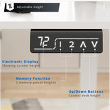 YESHOMY Height Adjustable Electric Standing Desk 55 inch Computer Table, Home Office Workstation, 55in, White Leg/White Top YESHOMY