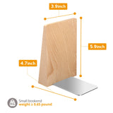 DRELIFAM Ash Wood Book Ends Heavy Duty Handmade Book Ends for Shelves Decorative Bookends to Hold Heavy Books (Ash Wood Small) DRELIFAM