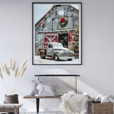 MOMDEDP Christmas Truck Diamond Art Kits for Adults - Christmas House Diamond Painting Kits for Adults, 5D Round Full Drill DIY Gem Art Paint by Diamonds Arts and Crafts 12x16 inch MOMDEDP