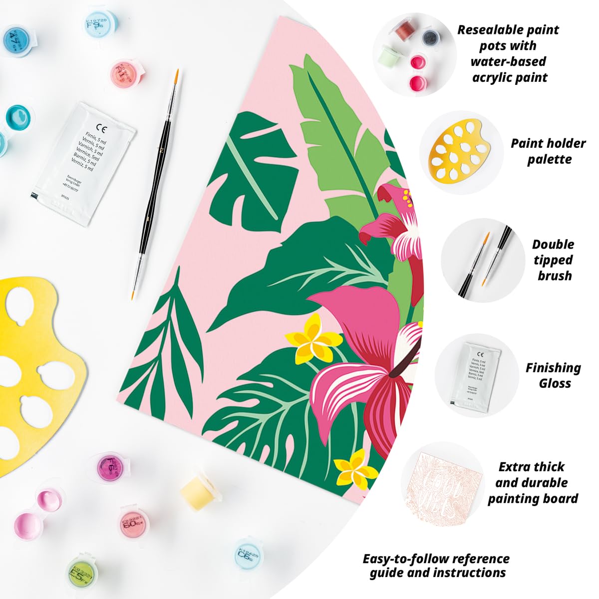 Ravensburger CreArt Tropical Plants Paint by Numbers Kit for Adults - 23518 - Painting Arts and Crafts for Ages 12 and Up Ravensburger