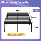 PayLessHere 18 Inch High Metal Platform Bed Frame with Maximum Storage Space Under The Heavy Duty Bed Frame No Box Spring Needed Noise-Free Easy Assembly,Full PayLessHere