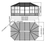 Sojag 12' x 18' Outdoor Charleston Aluminum Solarium Sunroom with Mosquito Net, Dark Gray Sojag