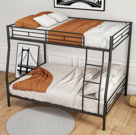 Bellemave Full Over Queen Bunk BedFrame, Heavy Duty Metal Bunk Bed Frame for Adults,Kids, Black Bellemave