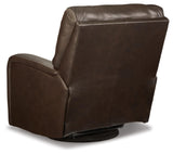 Signature Design by Ashley Emberla Contemporary Leather Match Manual Swivel Glider Rocker Recliner, Dark Brown Signature Design by Ashley