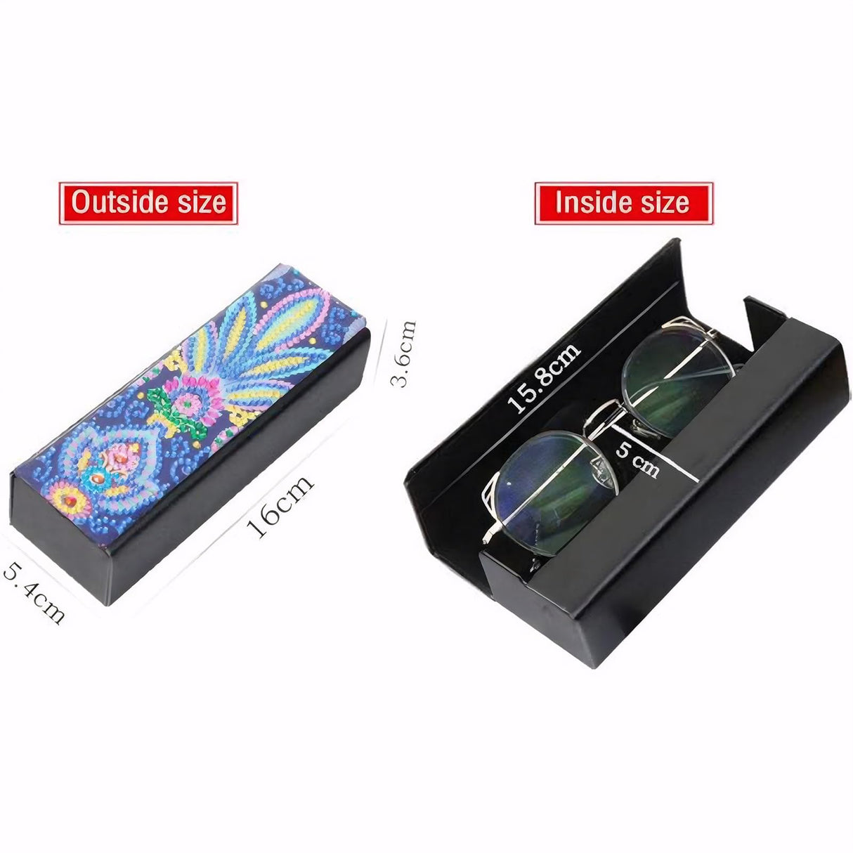 KACASHIP DIY 5D Diamond Painting Sun Glasses Case Storage Box Mandala Pattern Festival Birthday Gift for Adult Women Kids Handwork 2pcs KACASHIP