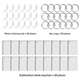 LaiHiulaan 240Pcs Sublimation Keychain Blanks Rectangle Bulk Products Double Sides 80 MDF Sublimation Keychains Blank with 160 Rings and Clips Heat Transfer for Craft LaiHiulaan