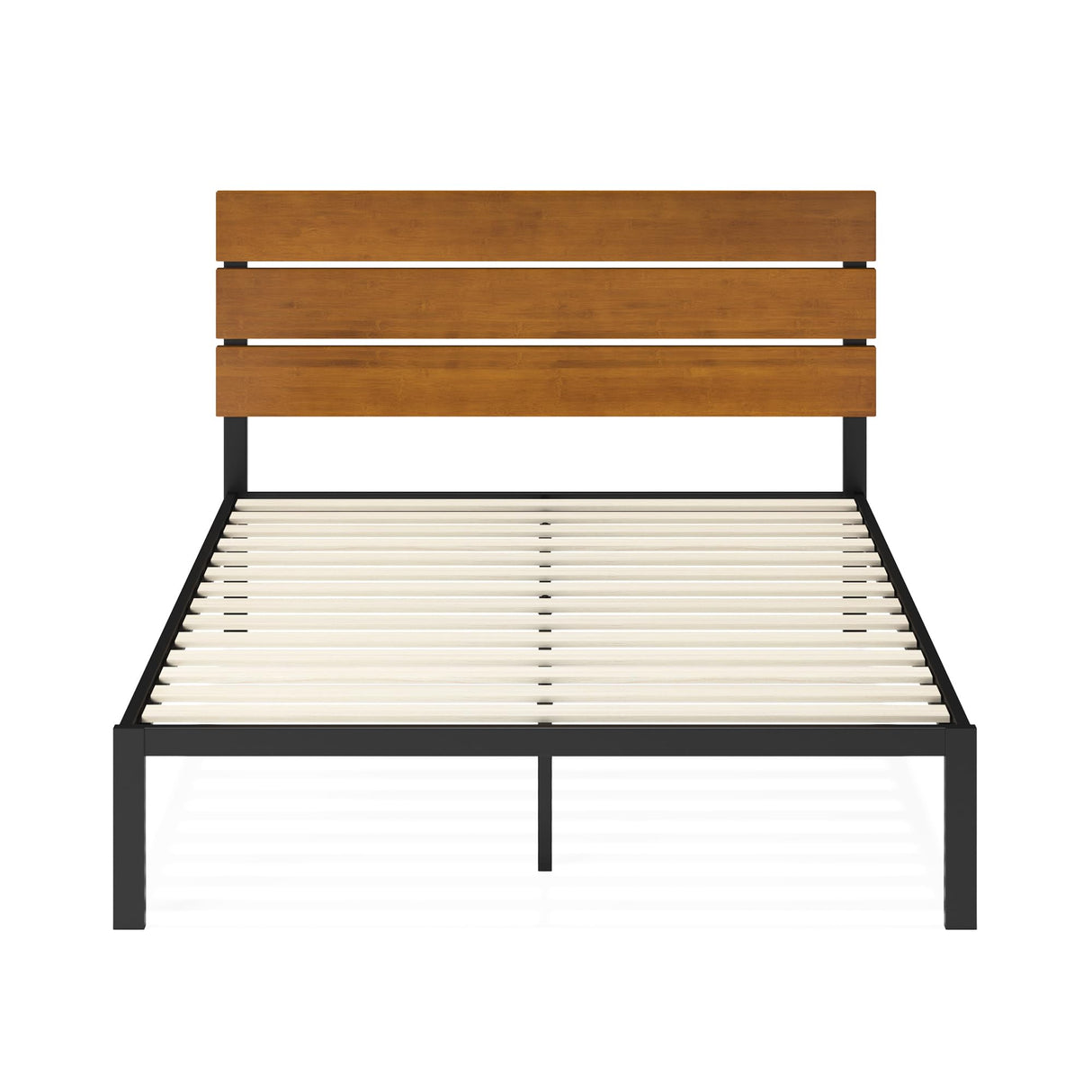 ZINUS Paul Metal and Bamboo Platform Bed Frame, Wood Slat Support, No Box Spring Needed, Easy Assembly, Full Zinus