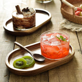 Elsjoy Set of 2 Acacia Wooden Serving Trays, Natural Wood Serving Platters Set with Lip, Oval Charcuterie Plates Board Rustic Long Bread Fruit Dishes for Kitchen Decor, 14"x7" and 11"x5.5" Elsjoy