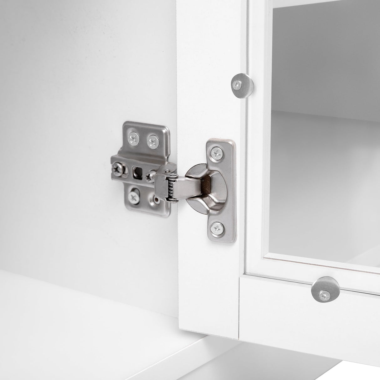 95.5" W Wall Unit Entertainment Center with Bookshelves for TVs up to 80", Modern TV Stand Media Console with Cabinets, Tempered Glass Doors and Adjustable Shelves for Living Room (White#027) Brabrety