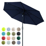 Tempera 10FT Patio Market Outdoor Table Umbrella with Auto Tilt and Crank,Large Sun Umbrella with Sturdy Pole&Fade resistant canopy,Easy to set, NAVY Tempera