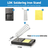 LDK Soldering Iron Kit, Electric Soldering Gun Welding Tools with ON/OFF Switch, Solder Wire, Flux Paste, Soldering Iron Stand, Sponge, 5pcs Tips [110V US Plug] LDK