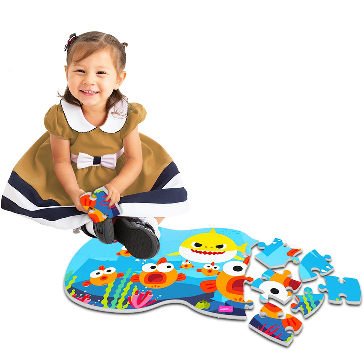 Baby Shark Foam Floor Puzzle Set - Bundle with 25 Pc Baby Shark Foam Puzzle Plus Stickers, Tattoos, More | Baby Shark Jigsaw Puzzles for Kids Baby Shark