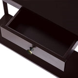 ChooChoo Narrow Console Table with Drawer, Chic Accent Sofa Entryway Table with Shelves for Entryway, Living Room, Hallway, Espresso ChooChoo