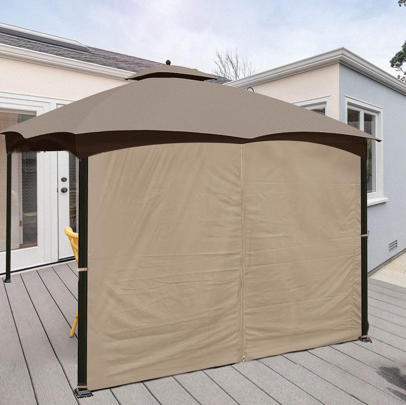 Ontheway Gazebo Replacement Privacy Curtain, 12ft Sidewall with Zipper Outdoor Universal Privacy Panel Sidewall (One Side Only) - WoodArtSupply