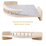 COOLEX Cat Wall Shelves - 3 Steps Scratch Post & Hammock Bed with Plush Cover, Climbing Shelf for Indoor Cats (Wood) COOLEX