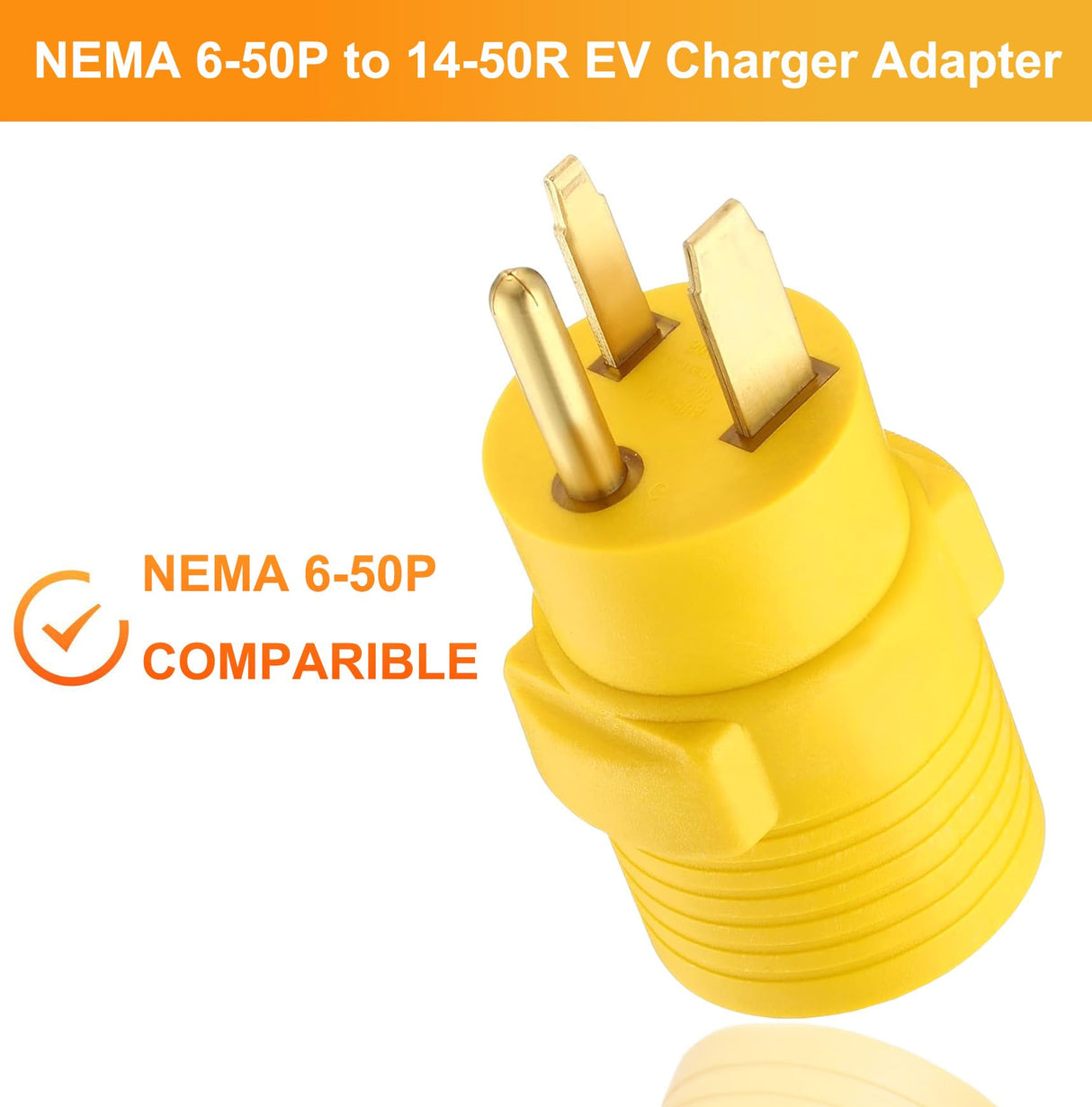 EV Charger Adapter NEMA 6-50P to 14-50R forTesla Adapter Cord, 240V 50 Amp 3 Prong Welder Plug to 4 Prong EV Charging Connector, Welder Welding Dryer EV Charger Power Cord Adapter anlvico