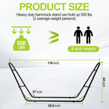 UEAKPIC Duble Heavy Duty Steel Hammock Stand Only, 550 Pound Capacity, Portable, Easy Assembly, Adjustable for Indoor, Yard, Caping, or Outdoor, Patio UEAKPIC