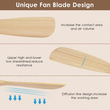 Mpayel 52" Wood Ceiling Fan - Farmhouse Ceiling Fan Light with 3 Solid Wood Reversible Blades, 6 Speeds, Indoor Outdoor Ceiling Fan for Patios, White Mpayel