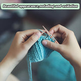 Lewhoo Circular Knitting Needles Set, 13 Pairs Interchangeable Aluminum Round Circular Needle for Knitting with Bag 3.0~10.mm Lewhoo