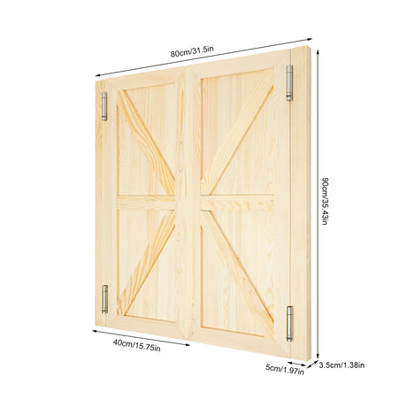 Interior Wood Swing Door, Sturdy Cafe Saloon Doors with Metal Hinges, Cowboy Swinging Door for Stairs Bathroom Bedroom Balcony (Log Color) YIYIBYUS