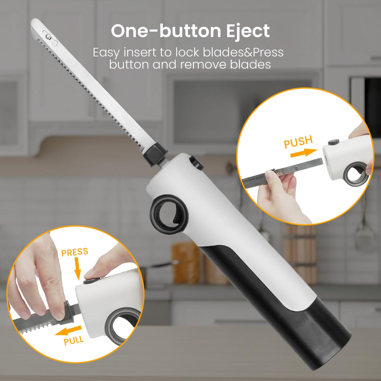 TUMIDY Cordless Electric Knife Rechargeable, Electric Carving Knife for Carving Meats, Poultry, Bread, Crafting Foam, Serving Fork Included TUMIDY