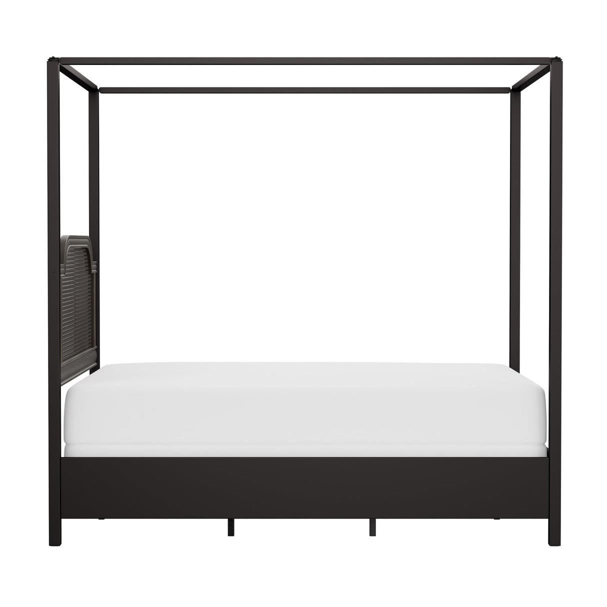 Hillsdale Melanie Wood and Metal Queen Canopy Bed with Low Footboard, Oiled Bronze Hillsdale
