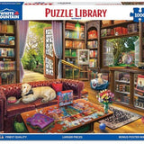 White Mountain Puzzle Library Book Puzzles for Adults Fun Spring Large Piece Jigsaw Puzzle for Grandparents Adult Family White Mountain