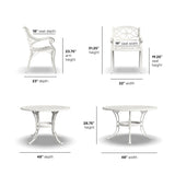 Homestyles 6652-328 5 Piece Outdoor Dining Set, 48" Table, Off White homestyles