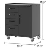 OPTYMIRA Mobile Tool Storage Cabinet with Wheels,Heavy Duty Rolling Tool Cabinets for Garage,Metal Storage Cabinets with 4 Drawer and 1 Locking Doors,Assembly Required OPTYMIRA