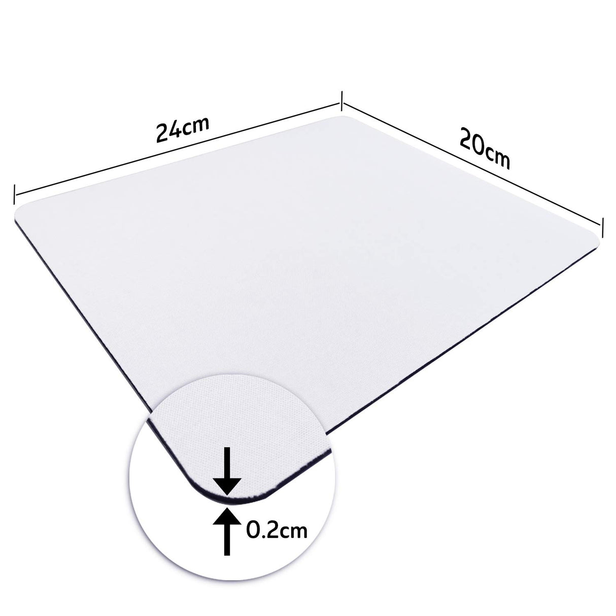 A-SUB Sublimation Mouse Pad Blank Rectangular Blanks 12 pcs for Sublimation Transfer Heat Press Printing Crafts 24x20x0.2cm White A-SUB