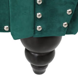 Chesterfield Sofa Velvet, Modern Tufted Couch 3 Seater with Rolled Arms and Nailhead for Living Room, Bedroom, Office, Apartment (Green) ORRD