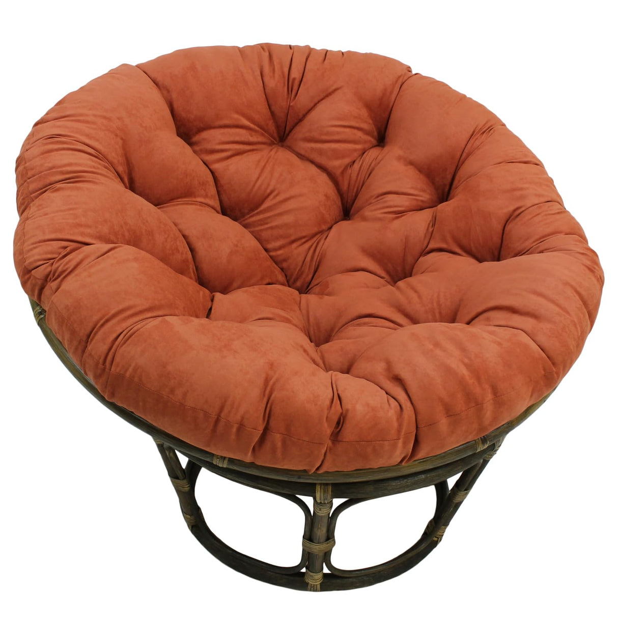 International Caravan Furniture Piece Rattan 42-Inch Papasan Chair with Micro Suede Cushion International Caravan