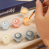 Figured'Art Paint by Numbers Kit for Adults on Wood Slice, 11.8in Diameter - Dolphin - Craft Art Painting DIY Canvas Figured'Art