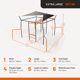 Vuly Ninja Quest Monkey Bars Extra Large Playset & Jungle Gym with Shade Cover, Cargo Net, Ninja Grips, Gym Rope, Jungle Rope, Flying Fox, Roman Rings, Boxing Bag & Punching Ball Vuly