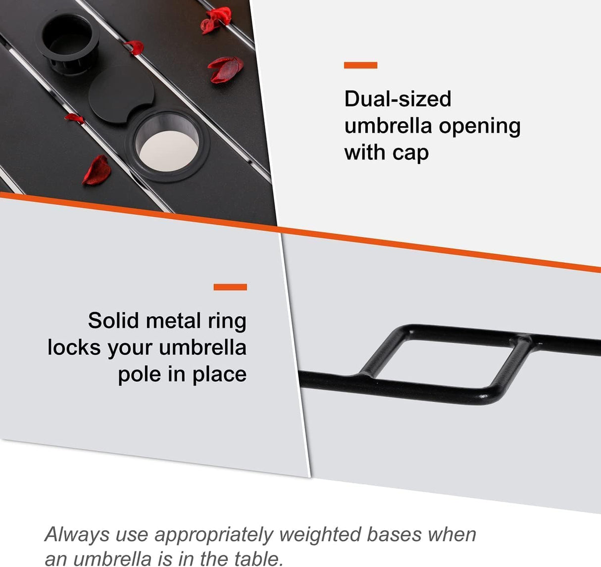 Anmutig 5-Piece Outdoor Dining Set, 48'' Round Table with 4 Swivel Chairs All Weather Furniture Set - Brown Style1 Anmutig