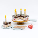 PairPear Birthday Party Cake Playset for Kids,Wooden Toys Play Food PairPear