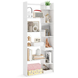Tangkula 6-Tier Bookshelf, 64”H Tall Open Bookcase with Anti-Tip Kits, Home Office Free-Standing Wood Room Divider Display Book Shelf, Modern 11-Shelf Storage Rack for Study, Living Room (1, White) Tangkula