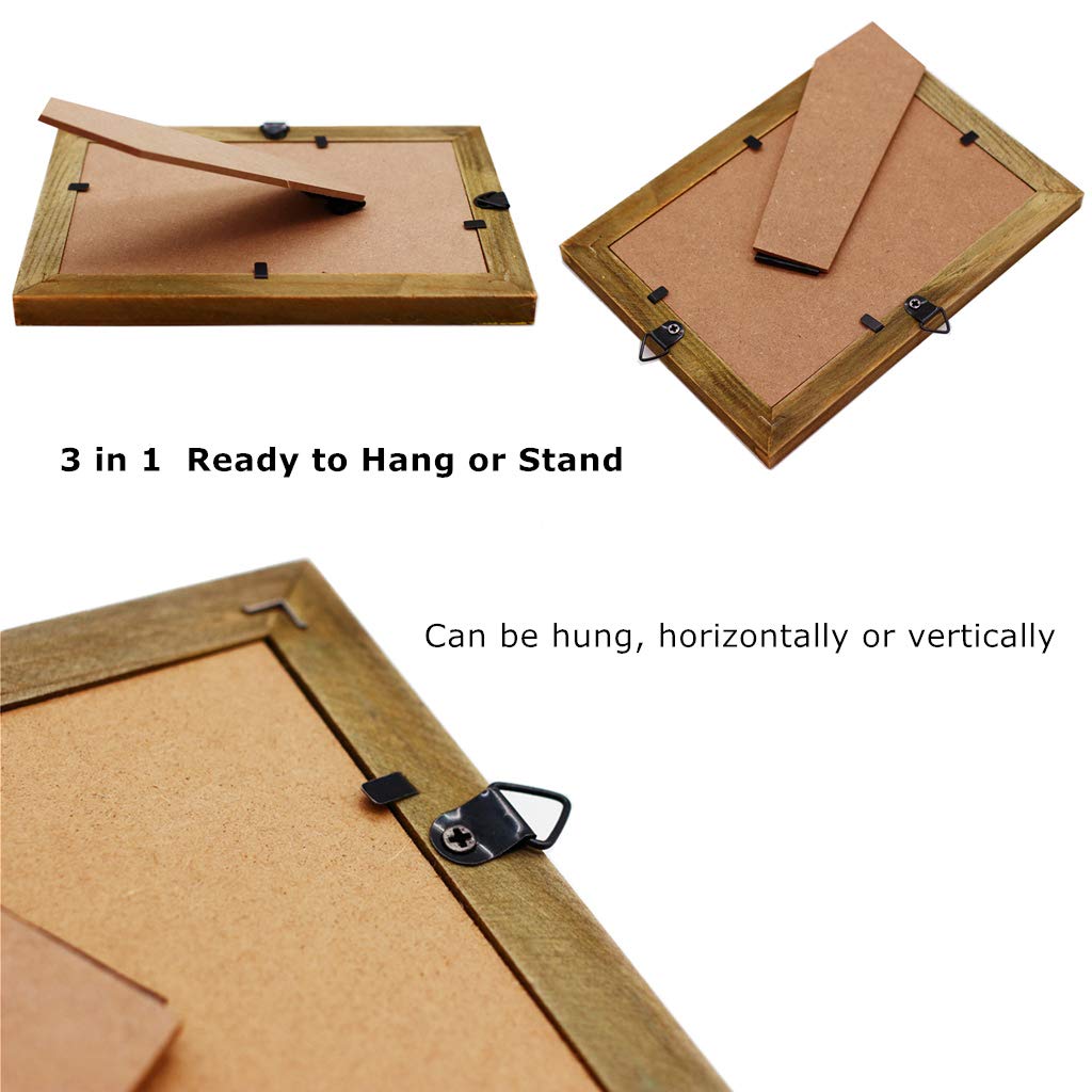 Yokoke 4x6 Inch Rustic Picture Frames - Farmhouse Distressed Frames 100% Reclaimed Wood Photo Frames for Tabletop or Wall Mounting - Vertical & Horizontal - Home Office Gallery Decor - 3 Pack Yokoke