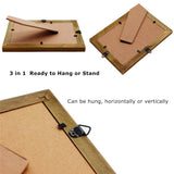 Yokoke 4x6 Inch Rustic Picture Frames - Farmhouse Distressed Frames 100% Reclaimed Wood Photo Frames for Tabletop or Wall Mounting - Vertical & Horizontal - Home Office Gallery Decor - 3 Pack Yokoke